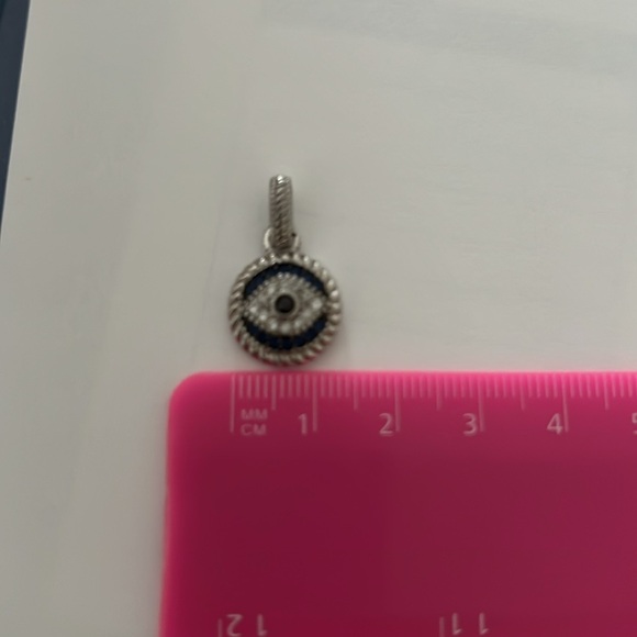 Sterling Silver Evil Eye Necklace Pendant - Picture 6 of 6